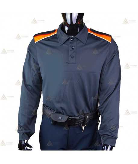 Polo bicolor de manga larga para Protección Civil