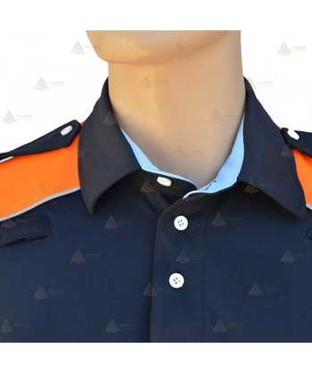 Polo bicolor de manga corta para Protección Civil
