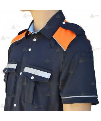 Polo bicolor de manga corta para Protección Civil