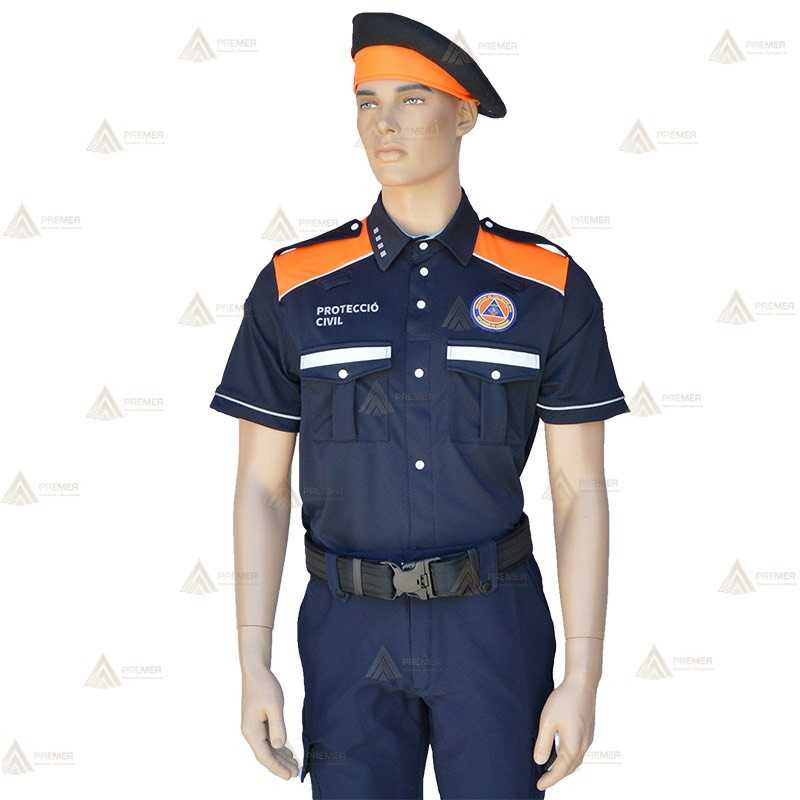 Polo bicolor de manga corta para Protección Civil de Cataluña