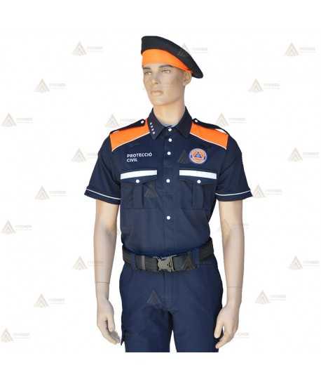 Polo bicolor de manga corta para Protección Civil de Cataluña