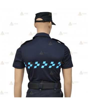 Polo transpirable de manga corta con damero para Policía Local