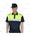 Polo bicolor de manga corta con cinta reflectante para Policía