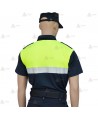 Polo bicolor de manga corta con cinta reflectante para Policía