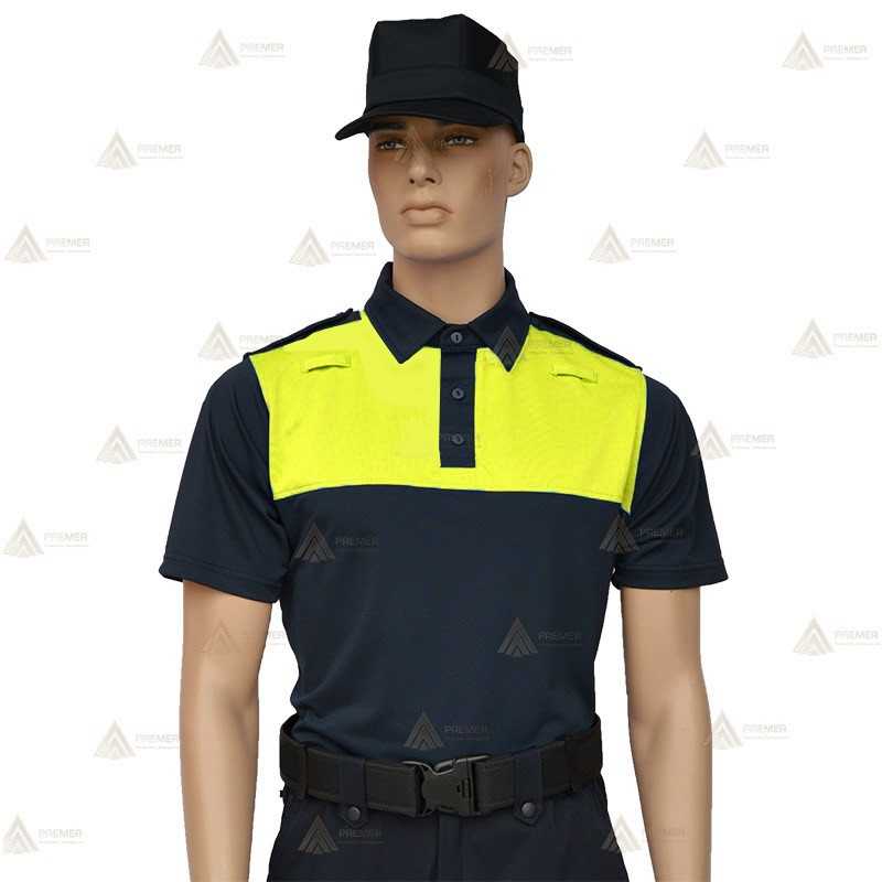 Polo bicolor y transpirable de manga corta para Policía