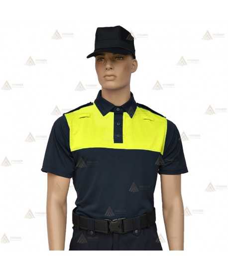 Polo bicolor y transpirable de manga corta para Policía