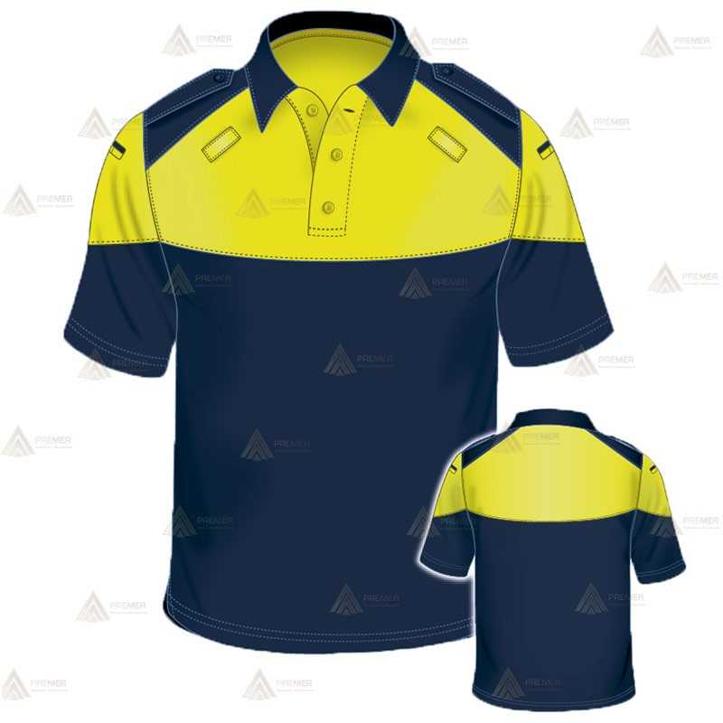 Polo bicolor y transpirable de manga corta para Policía