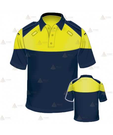 Polo bicolor y transpirable de manga corta para Policía
