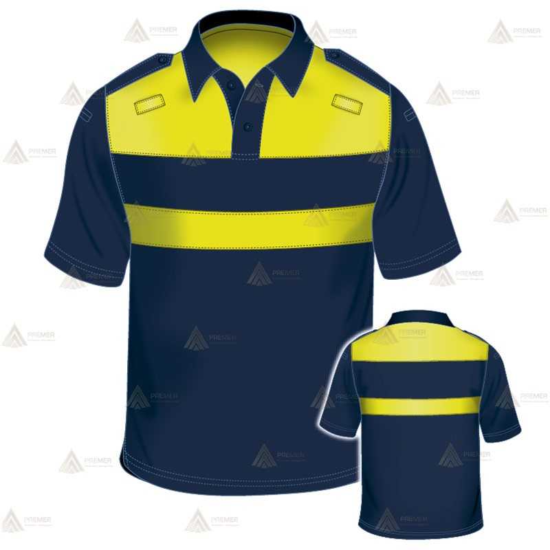 Polo bicolor y transpirable de manga corta para Policía