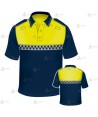Polo de manga corta con damero reflectante en cuello, pecho y espalda para Policía