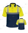 Polo de manga corta con damero reflectante para Policía