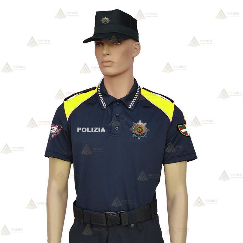 Polo bicolor y transpirable de manga corta para Policía del País Vasco