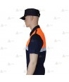Polo bicolor de manga corta con cinta reflectante color plata para Protección Civil