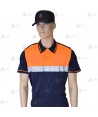 Polo de manga corta con cinta reflectante para Protección Civil