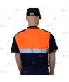Polo de manga corta con cinta reflectante para Protección Civil