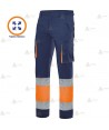 Pantalón elástico multibolsillos bicolor alta visibilidad para Protección Civil