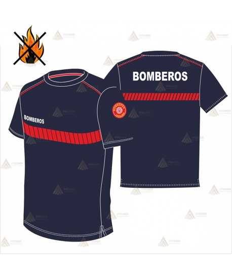 Camiseta ignífuga de manga corta para parque de bomberos