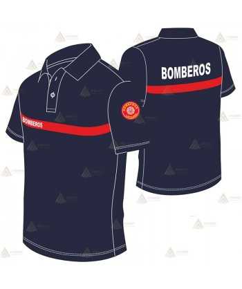 Polo técnico transpirable de manga corta para parque de bomberos