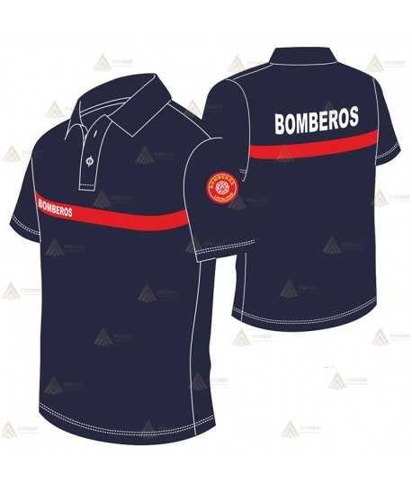 Polo técnico transpirable de manga corta para parque de bomberos