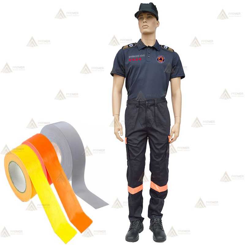 Pantalones con refuerzos y cintas monocolor en bajos y tapetas para Protección Civil