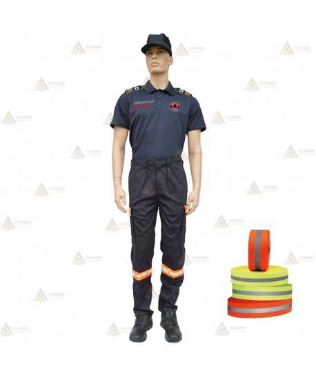 Pantalones bielásticos con refuerzos y cintas bicolor en bajos y tapetas