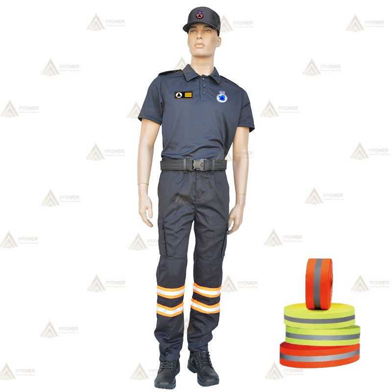 Pantalones bielásticos con refuerzos y dos cintas reflectantes bicolor en bajos