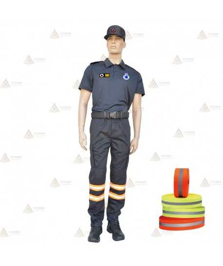 Pantalones bielásticos con refuerzos y dos cintas reflectantes bicolor en bajos