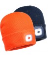 Gorro de punto negro con luz led incorporada