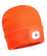 Gorro de punto naranja A.V. con luz led incorporada