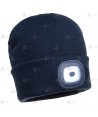 Gorro de punto azul marino con luz led incorporada