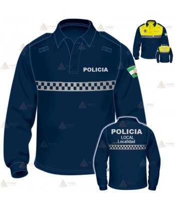 Polo mono color de manga larga para Policía de Andalucía