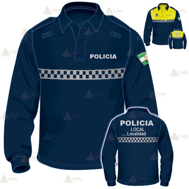 Polo mono color de manga larga para Policía de Andalucía