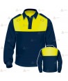 Polo bicolor de manga larga para Policía Local color marino amarillo flúor