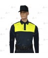 Polo bicolor de manga larga para Policía Local color marino amarillo flúor