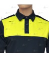 Polo bicolor de manga larga para Policía Local color marino amarillo flúor