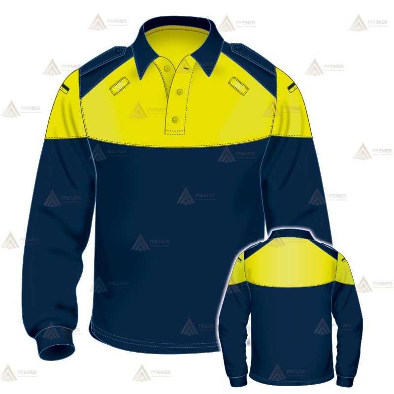 Polo bicolor de manga larga para Policía Local