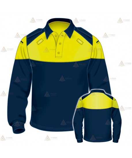 Polo bicolor de manga larga para Policía Local