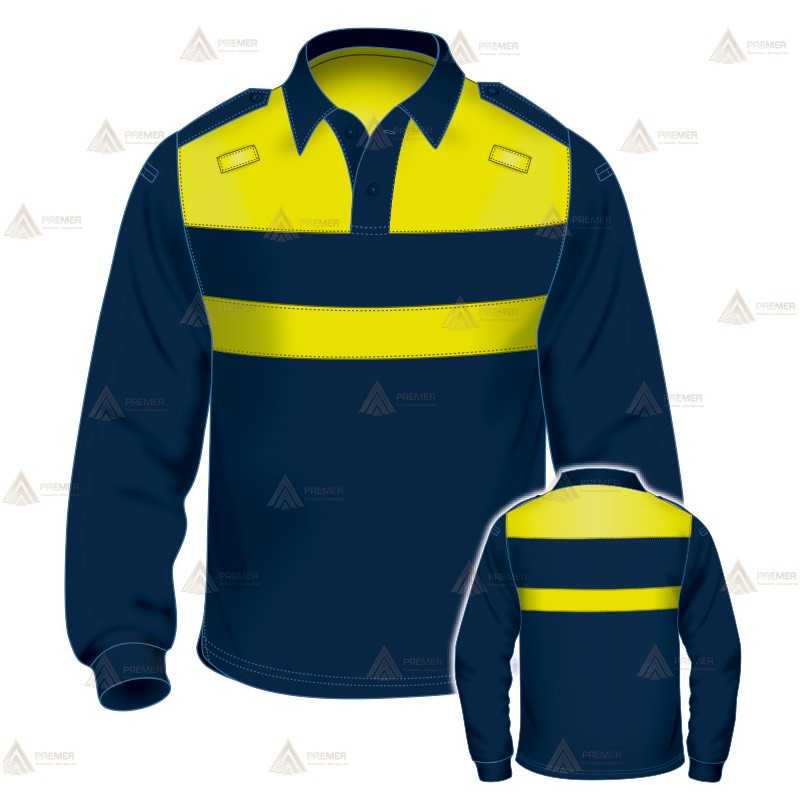 Polo bicolor de manga larga para Policía Local