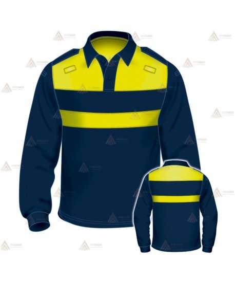 Polo bicolor de manga larga para Policía Local