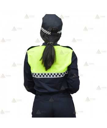 Polo bicolor de manga larga con damero reflectante para Policía Local