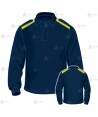 Polo bicolor de manga larga para Policía Local color azul marino y amarillo flúor