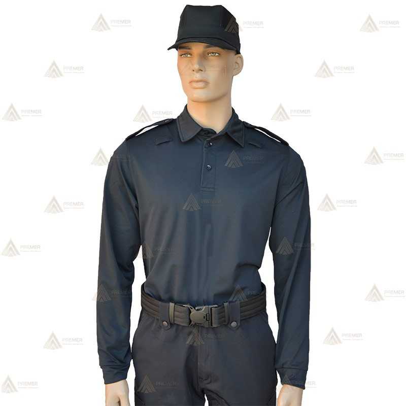 Polo mono color de manga larga para Policía Local color azul marino