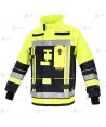 Chaquetón de intervención ligero para intervención y rescate color marino y amarillo flúor