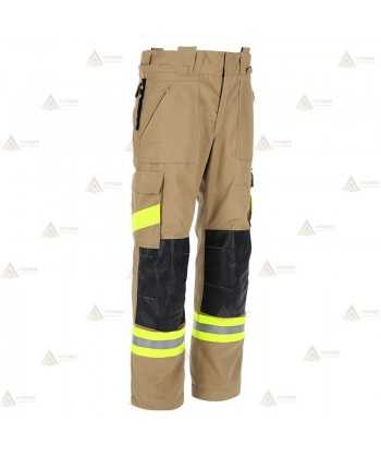 Pantalón de intervención para Bomberos Forestales color dorado y azul marino