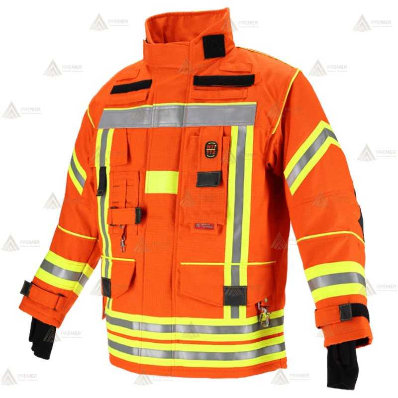 Chaquetón de intervención Premiun para bomberos color naranja