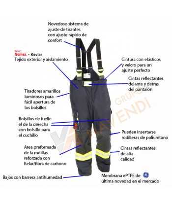 Cubrepantalón de intervención Premiun para bomberos color azul marino