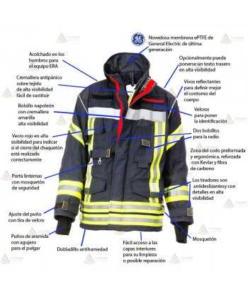 Chaquetón de intervención Premium para bomberos color arena