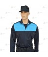 Polo bicolor cuello cisne personalizable para Policía Local en color azul marino y azul tropical
