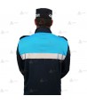 Polo bicolor cuello cisne y cinta reflectante para Policía Local en color azul marino y azul tropical