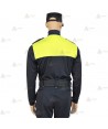 Polo bicolor cuello cisne personalizable para Policía Local en color azul marino y amarillo flúor